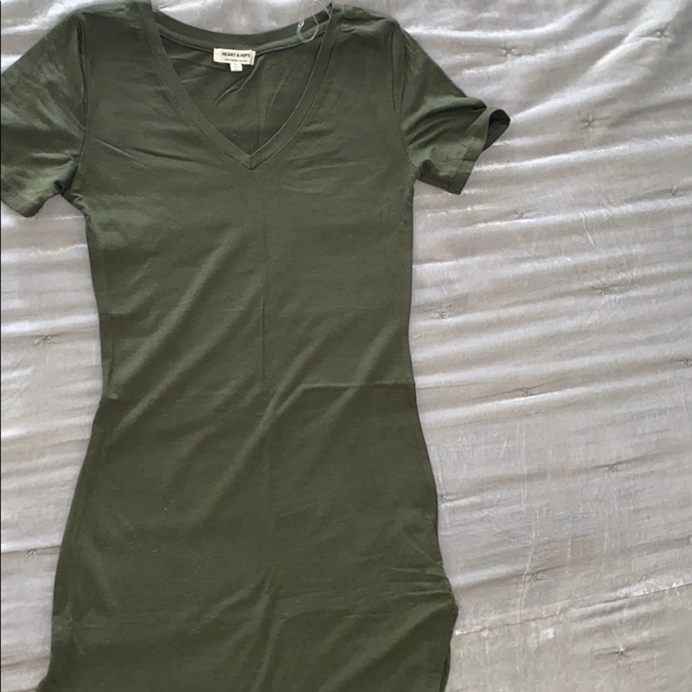 Olive green T-shirt dress